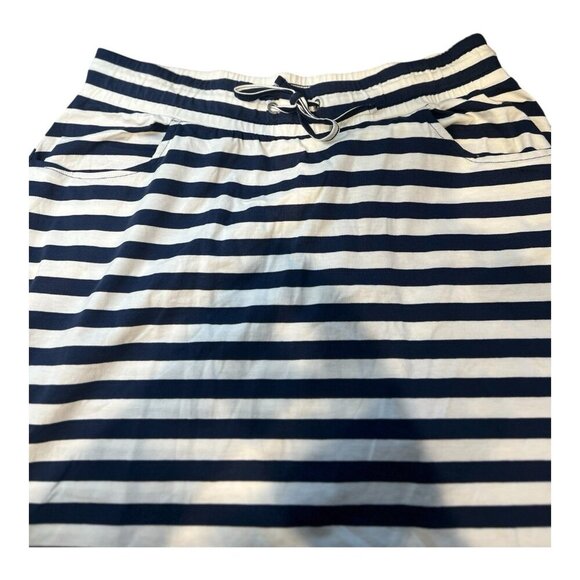 Toad&Co Tica Skirt Deep Navy Stripe Size Medium Nautical French Cotton Modal NWT - Picture 4 of 9